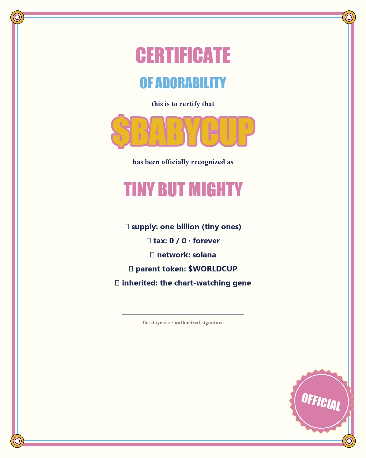 Certificate of Adorability